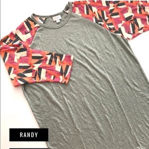 NEW LuLaRoe Top Randy Raglan Tee SOFT GEOMETRIC!